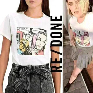 RE/DONE Classic "Nope" Graphic Baby Tee in Vintage White